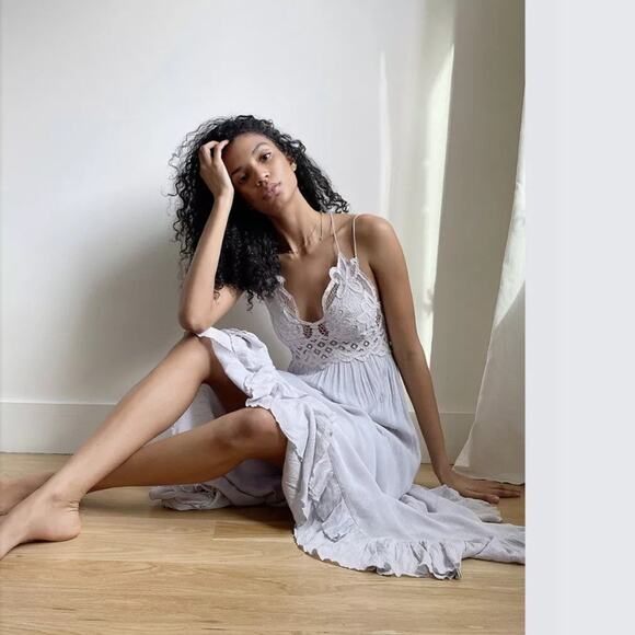 Free People Adella Tank Maxi Slip Dress - S White - Picture 1 of 4